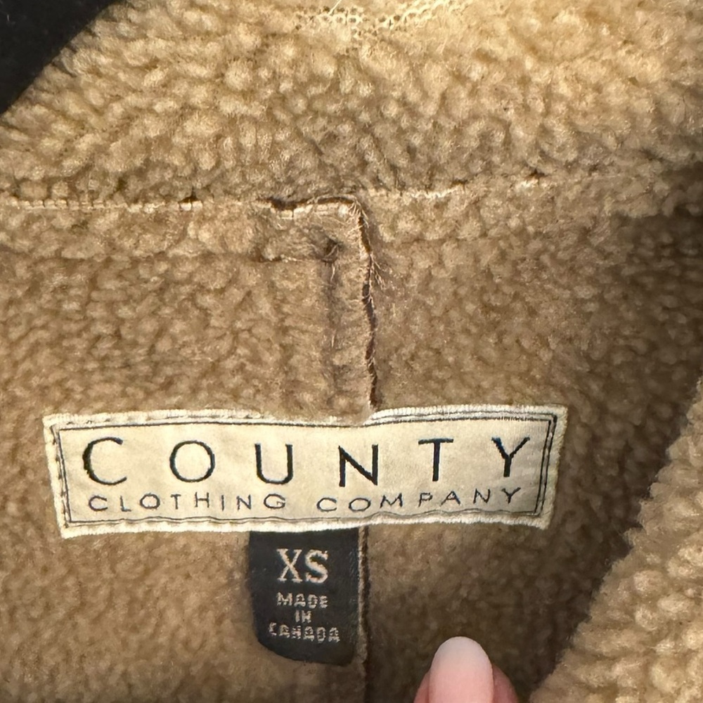 County Clothing Faux Suede and Shearling-Trimmed Trench Style Coat - Picture 5 of 6